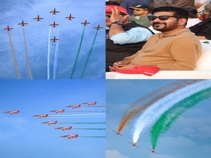 IAF's Suryakiran Aerobatic Team dazzles Hyderabad skies